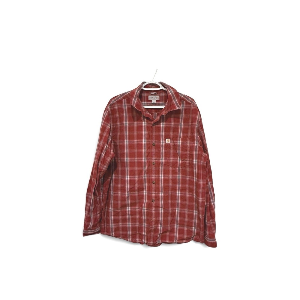 Carhartt Red Plaid Essential Button Down Large Grunge Dadcore Work Gorpcore